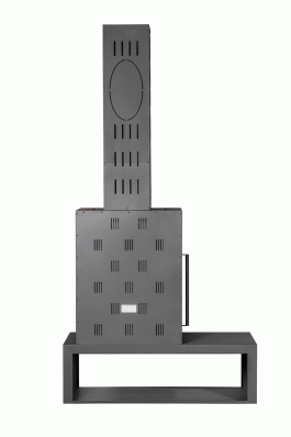 Камин МАДРИД на дровнике Гигант справа черный\белый шамот в Слуцке