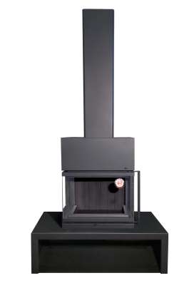 Камин МАДРИД на дровнике Гигант центральный черный\белый шамот в Слуцке