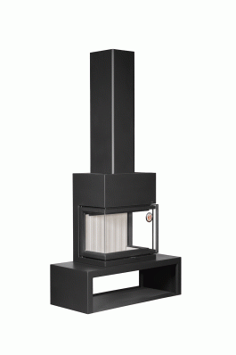 Камин МАДРИД на дровнике Гигант центральный черный\белый шамот в Слуцке