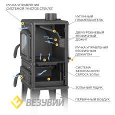 Печь-камин Везувий LV-12 Антрацит в Слуцке