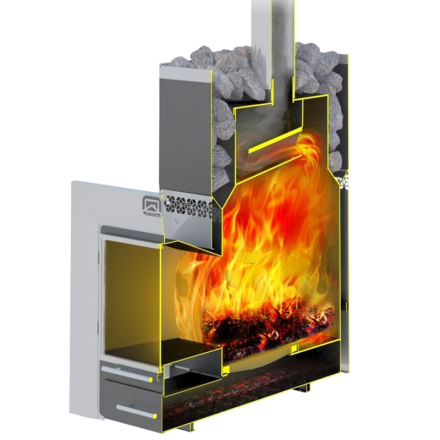 Печь для бани Теплодар Русь-12 ЛНЗП Профи Панорама в Слуцке