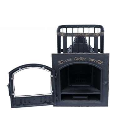 Печь банная Сибирь-24 с каминной дверцей Сибирь (545х545) в Слуцке