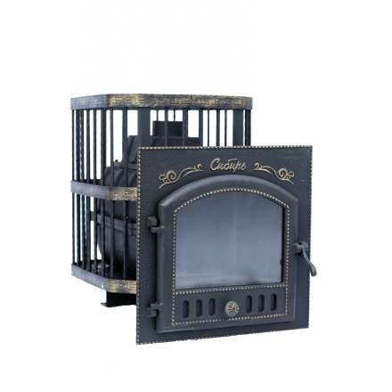 Печь банная Сибирь-24 с каминной дверцей Сибирь (545х545) в Слуцке