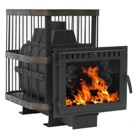 Печь банная Сибирь-24 (панорамное стекло, сетка квадрат) в Слуцке