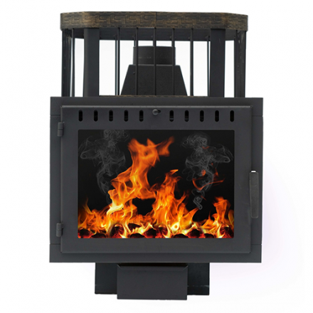 Печь банная Сибирь-24 (панорамное стекло, сетка квадрат) в Слуцке