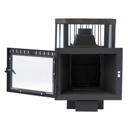 Печь банная Сибирь-24 (панорамное стекло, сетка квадрат) в Слуцке