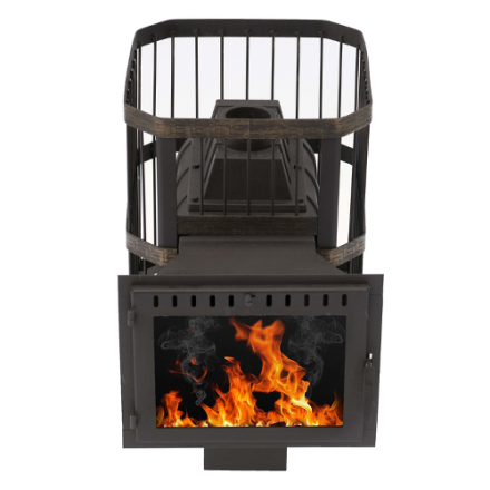 Печь банная Сибирь-24 (панорамное стекло, сетка квадрат) в Слуцке