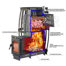 Печь для бани Везувий Легенда Русский Пар Ковка 30 (271) в Слуцке