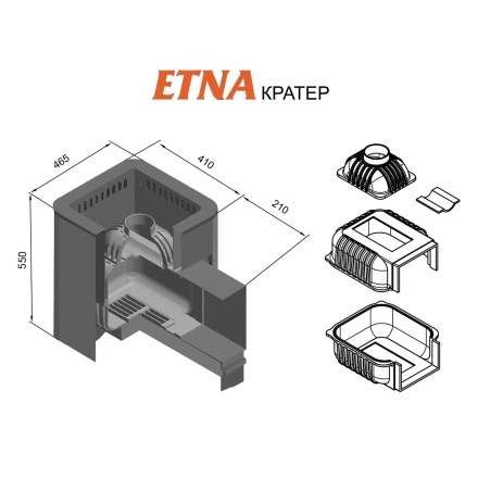 Печь для бани Этна Кратер 18 (ДТ-4С) в Слуцке