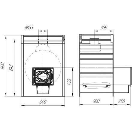 Печь для бани Добросталь Жара-люкс 30 чугунная дверка в Слуцке