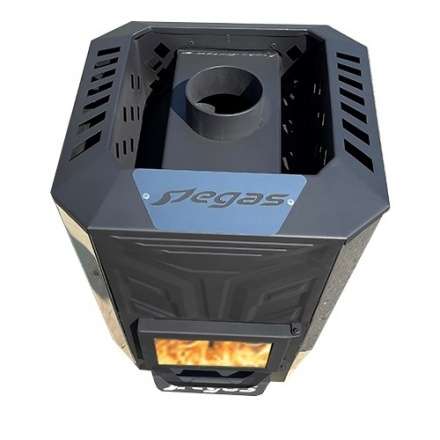 Банная печь Пегас 16 эконом короткая топка со стеклом конвекция в Слуцке