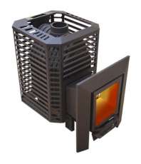 Банная печь Пегас 16 стекло нерж сетка премиум в Слуцке