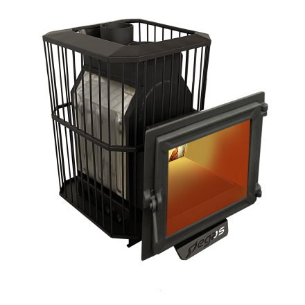 Банная печь Пегас 16 панорама нерж сетка фото в Слуцке
