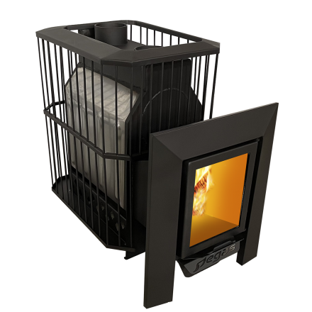 Банная печь Пегас 26 нерж со стеклом сетка фото в Слуцке