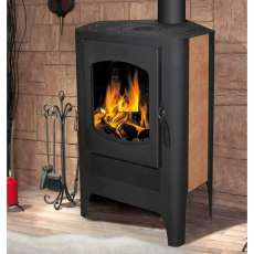 Стальная печь-камин со стеклом Бавария Эко угловая с плитой одна конфорка фото  в Слуцке