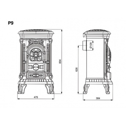 Печь-камин Kawmet P9 (8 кВт) EKO в Слуцке