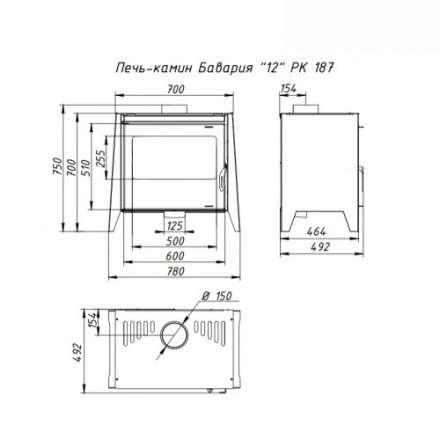 Печь-камин стальная со стеклом Бавария 12 фото в Слуцке