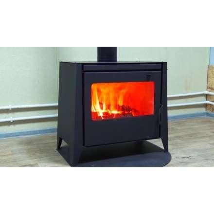 Печь-камин стальная со стеклом Бавария 12 фото в интерьере в Слуцке