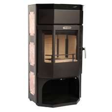 Стальной популярный камин с отделкой шамотом Сибирь 12 фото в Слуцке