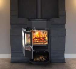 Недорогой камин с отделкой шамотом Сибирь 12 фото в Слуцке