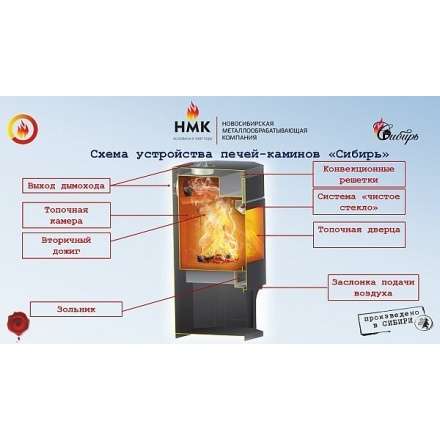Стальной популярный камин с дровницей Сибирь 12 фото в Слуцке