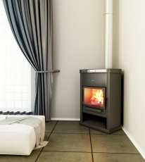 Стальной недорогой камин Теплодар ОВ-120 (угловой) фото в Слуцке