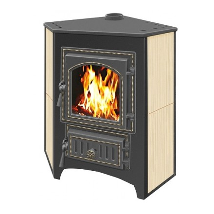Печь-камин Везувий ПК-01 (220) угловой бежевый 9 кВт Амазонка бай фото в Слуцке