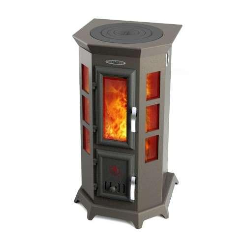 Отопительная печь Термофор Статика Секста, чёрная бронза Амазонка бай фото в Слуцке