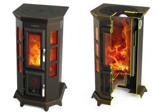 Стальная печь Термофор Статика Секста, чёрная бронза фото в Слуцке