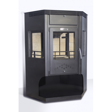 Стальная печь-камин Сибирь 15 с дровницей фото в Слуцке