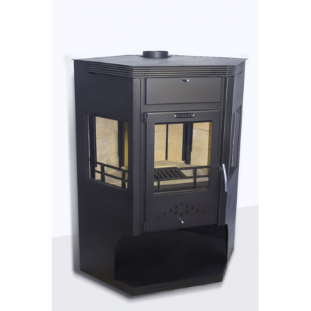 Стальной камин Сибирь 15 с дровницей фото в Слуцке