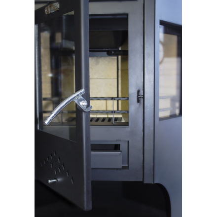 Стальной недорогой камин Сибирь 15 с дровницей фото в Слуцке