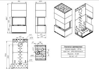 Стильный камин Родос 800 черный фото в Слуцке