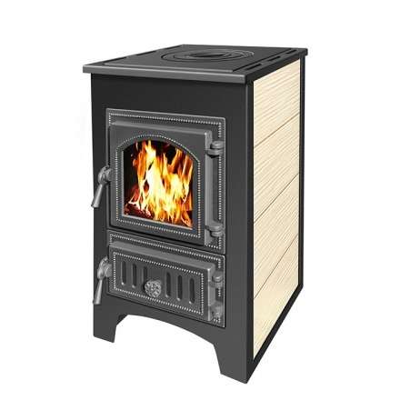 Печь-камин Везувий ПК-01 (270) c плитой бежевая 9 кВт Амазонка бай фото в Слуцке