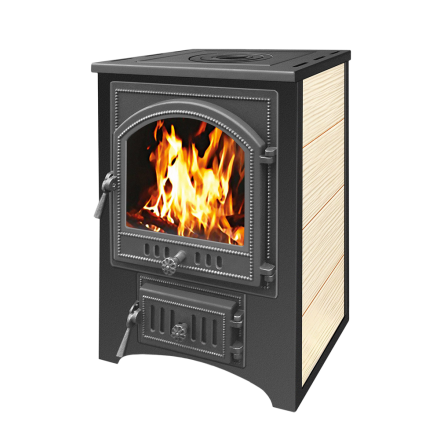 Печь-камин Везувий ПК-01 (205) c плитой бежевая 12 кВт Амазонка бай фото в Слуцке