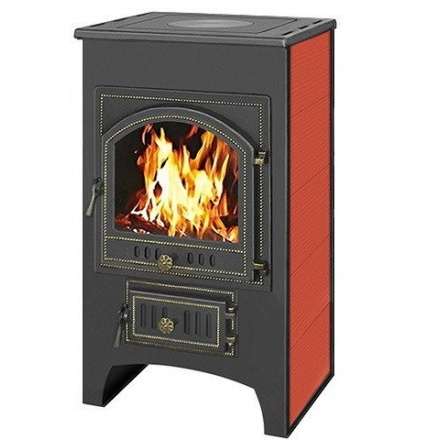 Печь-камин Везувий ПК-02 (205) с плитой красная 12 кВт Амазонка бай фото в Слуцке