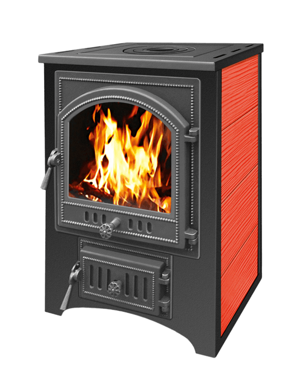 Печь-камин Везувий ПК-01 (205) c плитой красная 12 кВт Амазонка бай фото в Слуцке