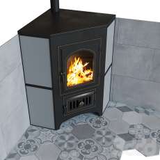 Купить печь-камин Везувий ПК-01 (220) с конфоркой угловой талькохлорит в Слуцке фото в Слуцке