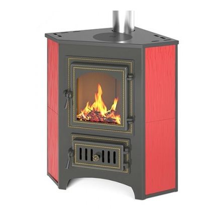 Печь-камин Везувий ПК-01 (220) с конфоркой угловой красный 9 кВт купить в Слуцке
