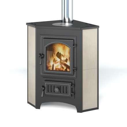 Печь-камин Везувий ПК-01 (220) с конфоркой угловой бежевый 9 кВт Амазонка бай фото в Слуцке