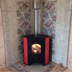 Купить Печь-камин Везувий ПК-01 (220) угловой красный 9 кВт в Слуцке в Слуцке