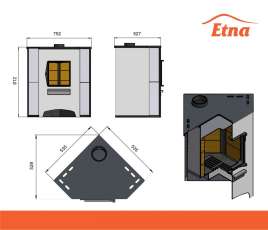 Печь-камин со стеклом ЭТНА (ДТ-4С) угловой Амазонка бай фото в Слуцке