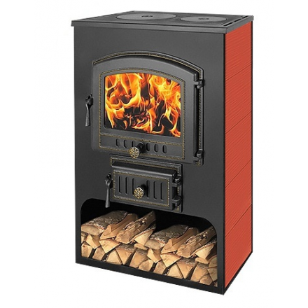 Печь-камин Везувий ПК-03 (224) с плитой красный 12 кВт Амазонка бай фото в Слуцке