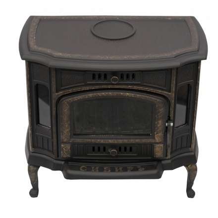 Стильный камин со стеклом Сибирь 10 чугунная Фото в Слуцке