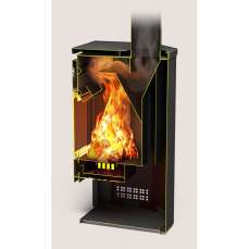 Стальной камин со стеклом Теплодар Кадриль фото в Слуцке