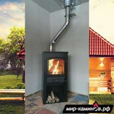 Печь-камин ЭТНА (БКД) с плитой и ТО Бежевый высокий в Слуцке