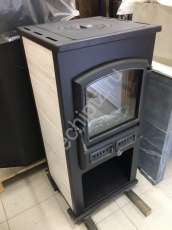 Печь-камин со стеклом ЭТНА (БКД) с плитой и ТО фото в Слуцке