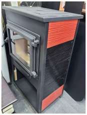 Стальной камин ЭТНА (Панорама) с плитой Антрацит" высокий фото в Слуцке