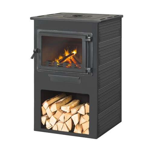 Печь-камин ЭТНА (Панорама) с плитой фото в Слуцке