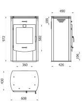 Печь-камин с дровницей Теплодар Танго Трио фото монтажные размеры в Слуцке
